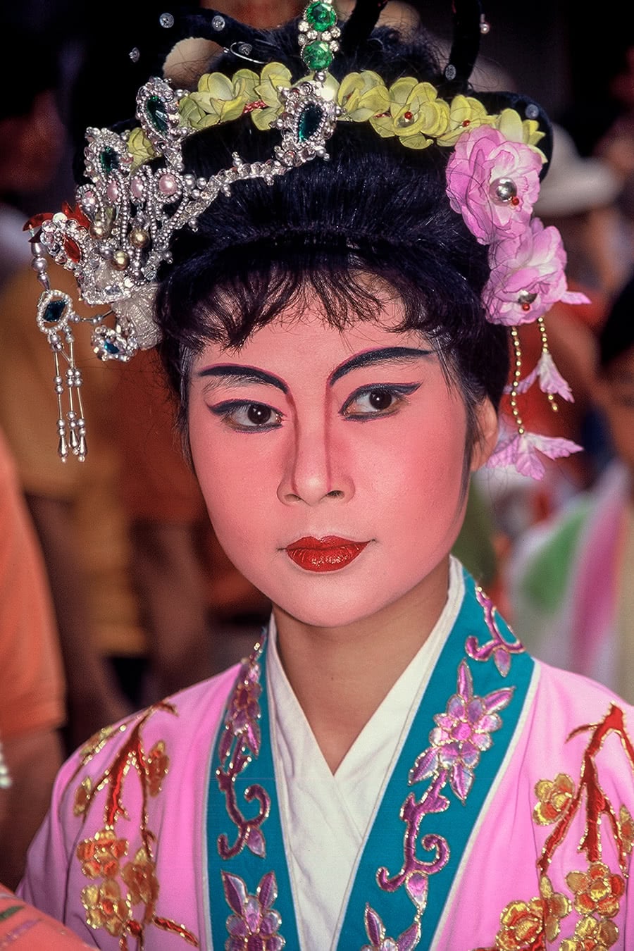 A woman dressed for the Cheung Chau Bun Festival in Hong Kong.