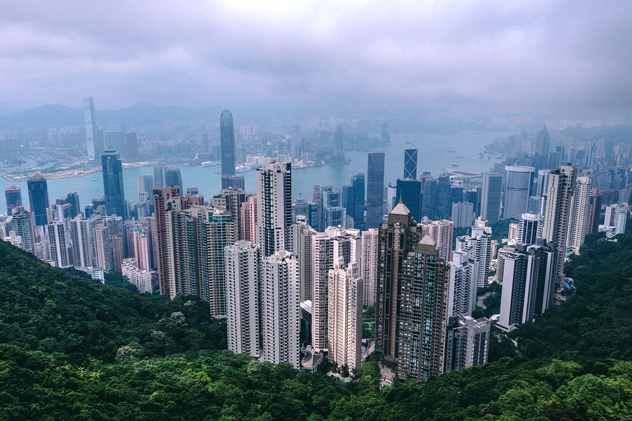 View of the Hong Kong skyline from the Peak.