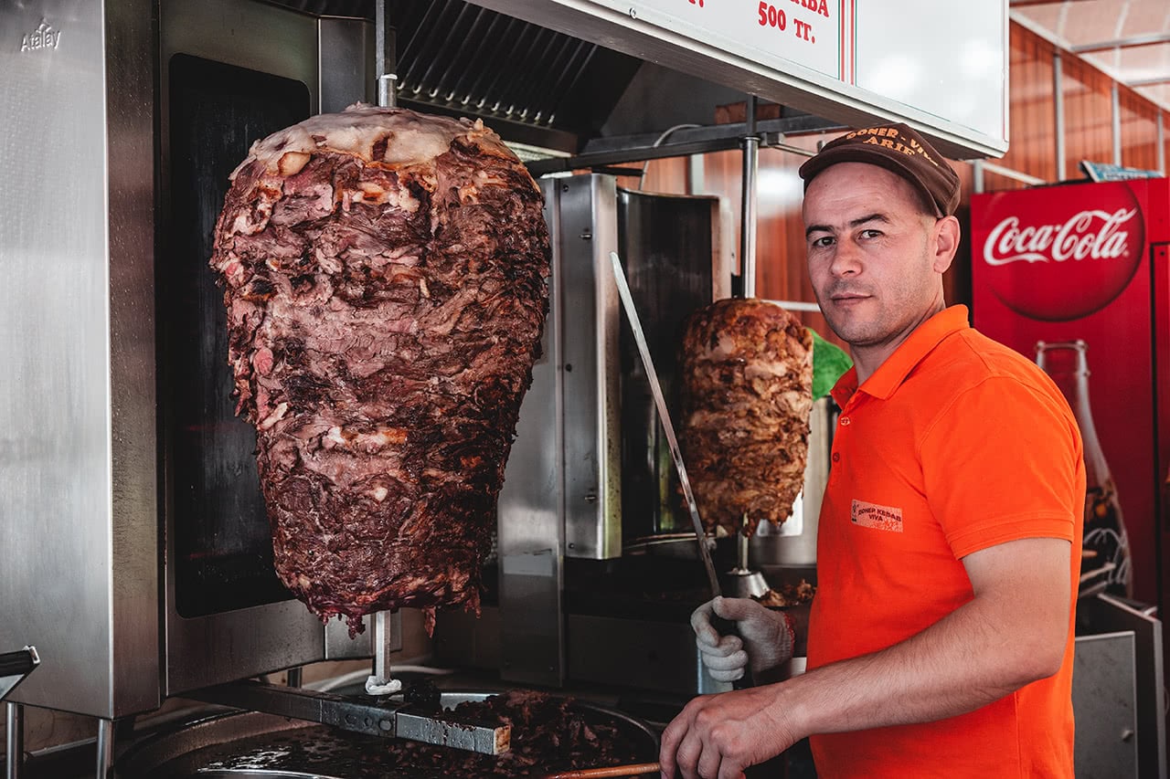 Kabab vendor in Almaty.