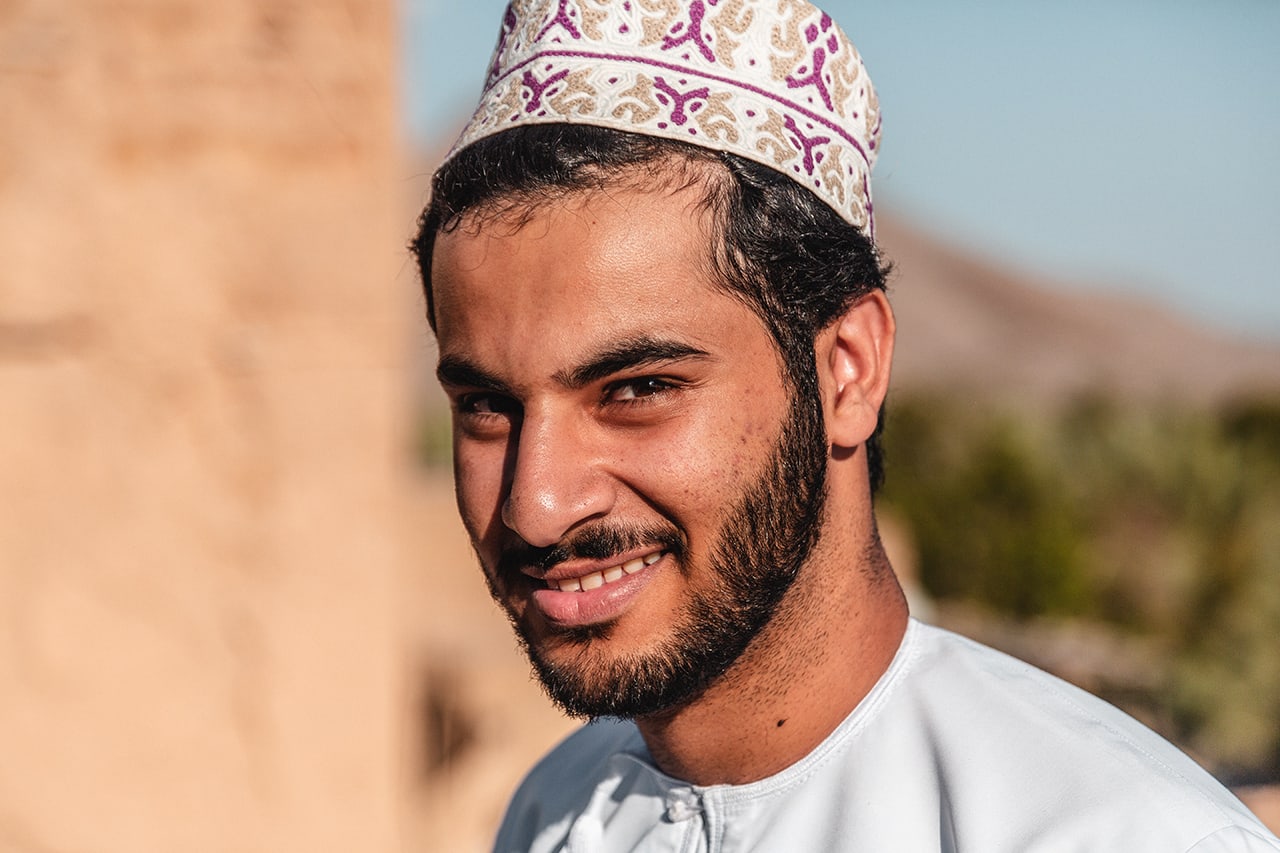 A man in the 400 year old town of Al Hamra, Oman.