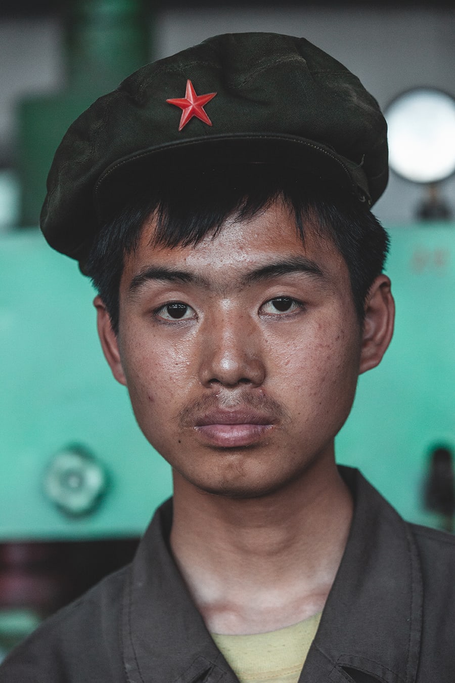 A factory worker at the Hungnam Fertilizer Factory in Hamhung, North Korea.