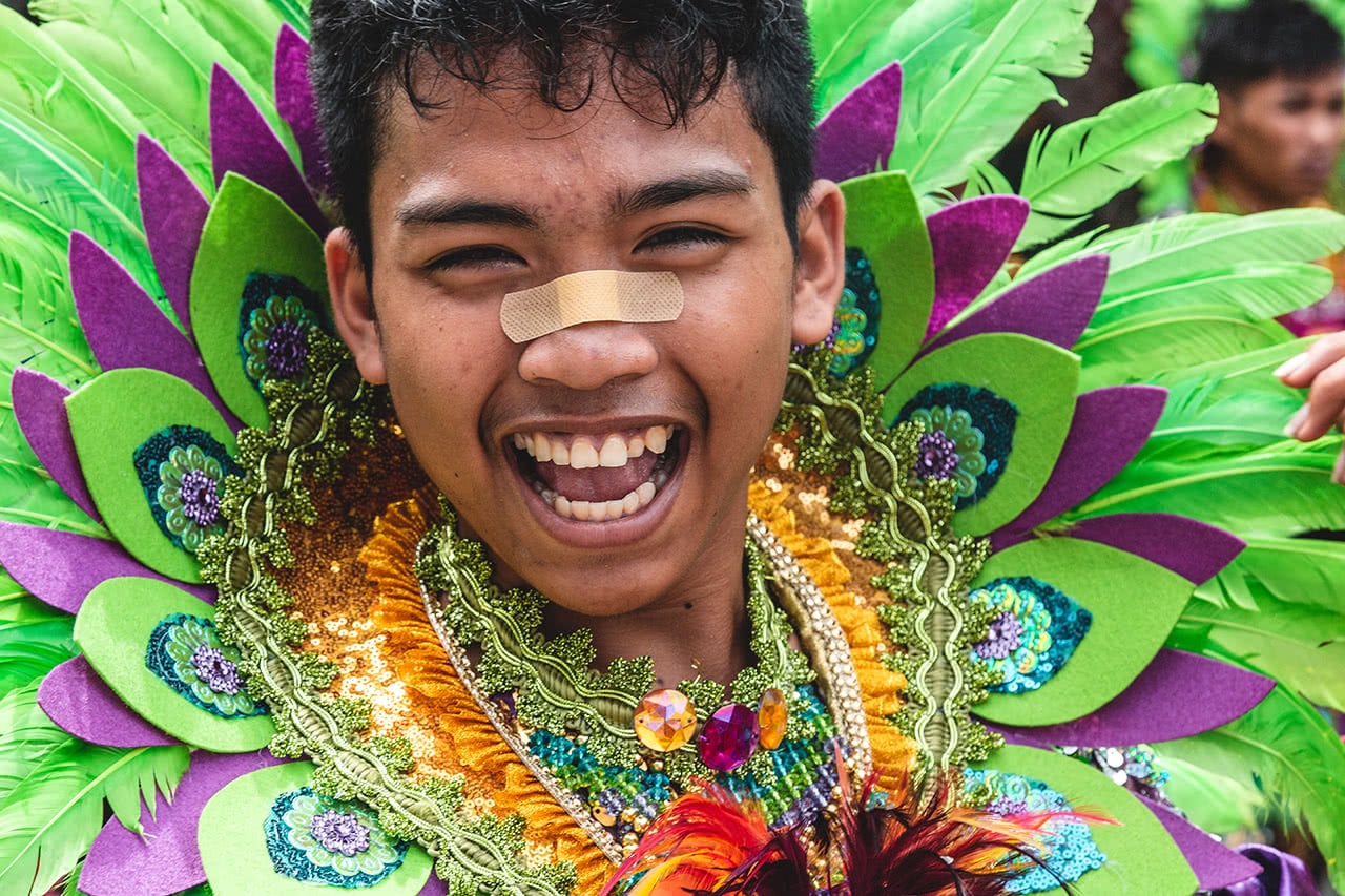Performer at the Bacolod Masskara festival in the Philippines.