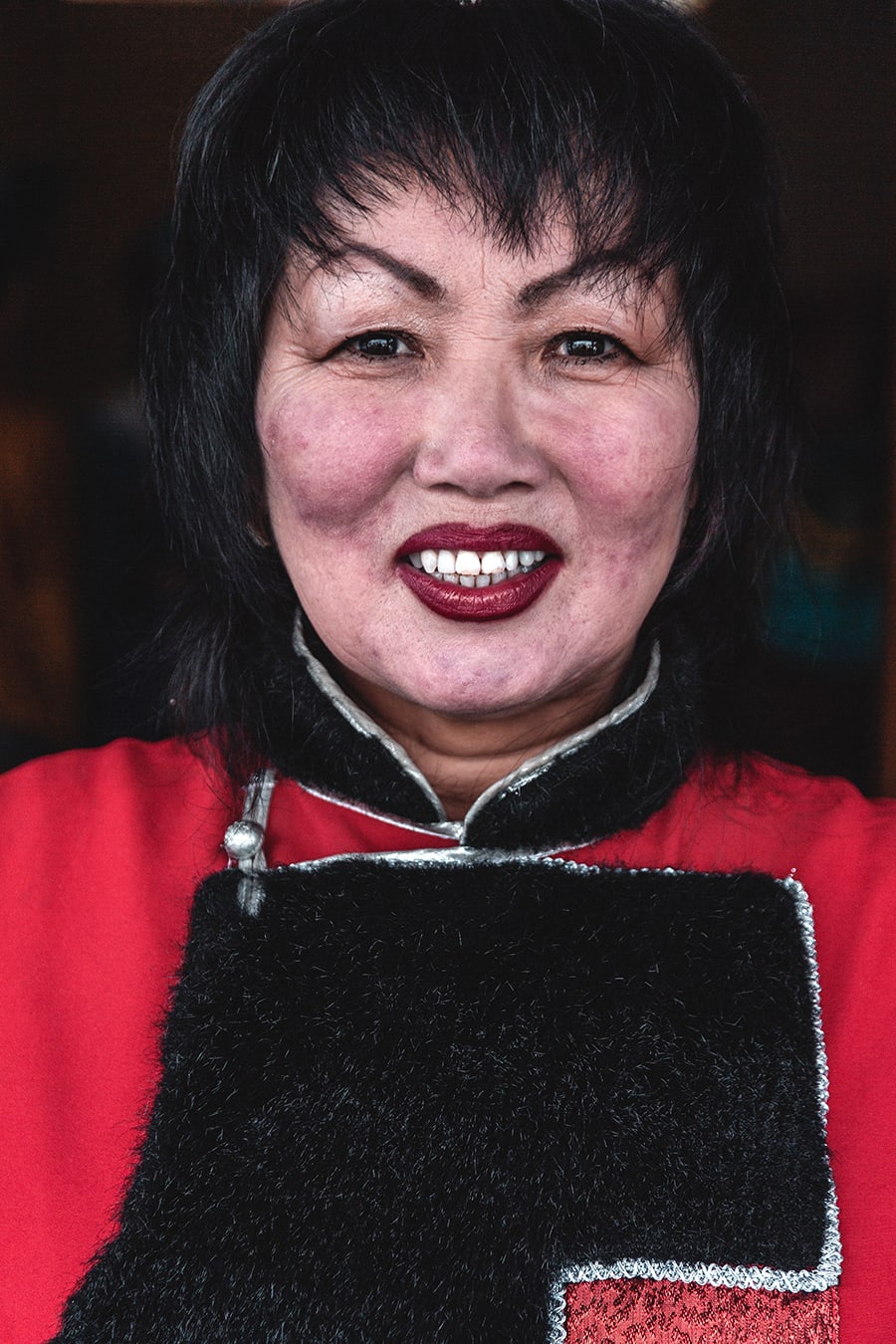 A Buryat woman wearing traditional clothing.