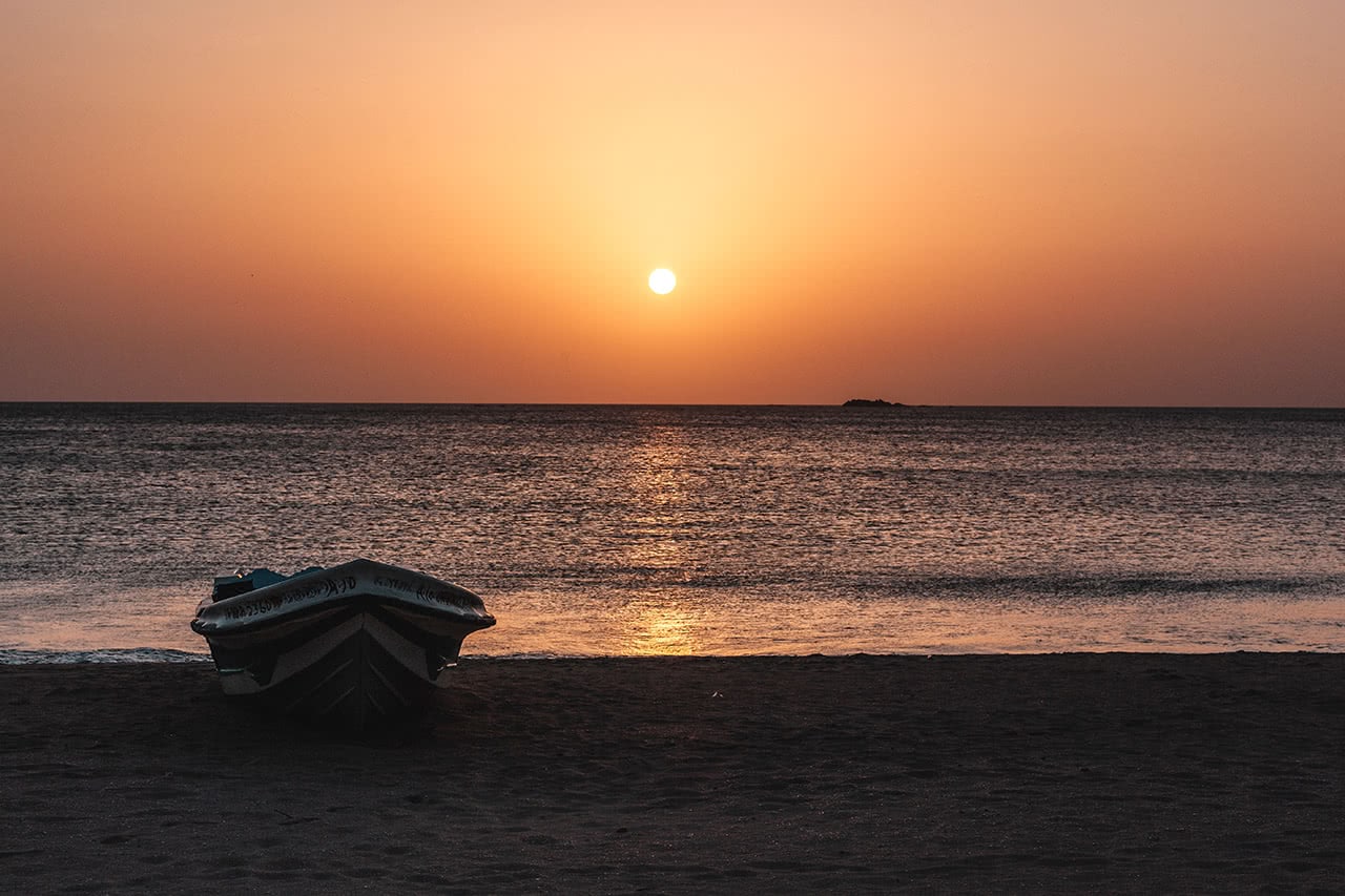 Sunset at Nilaveli Beach, Trincomalee, Sri Lanka.