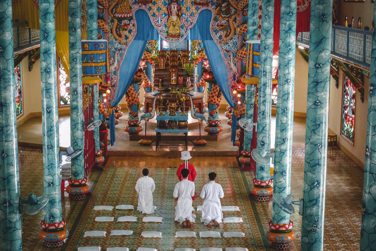 An unusual Cao Dai temple in Cai Be, Vietnam