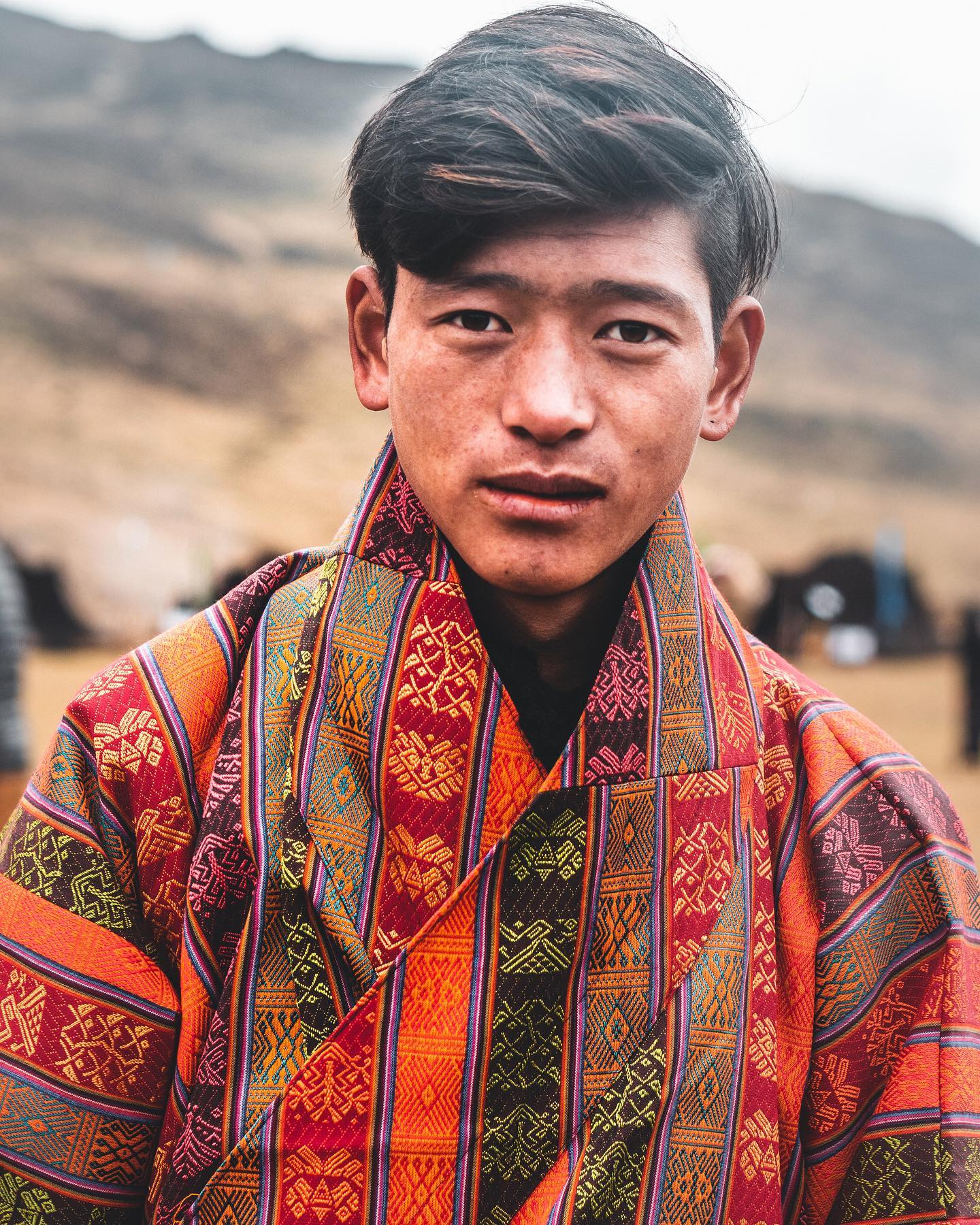 A Bhutanese teen attending the Highlander Festival in Laya.