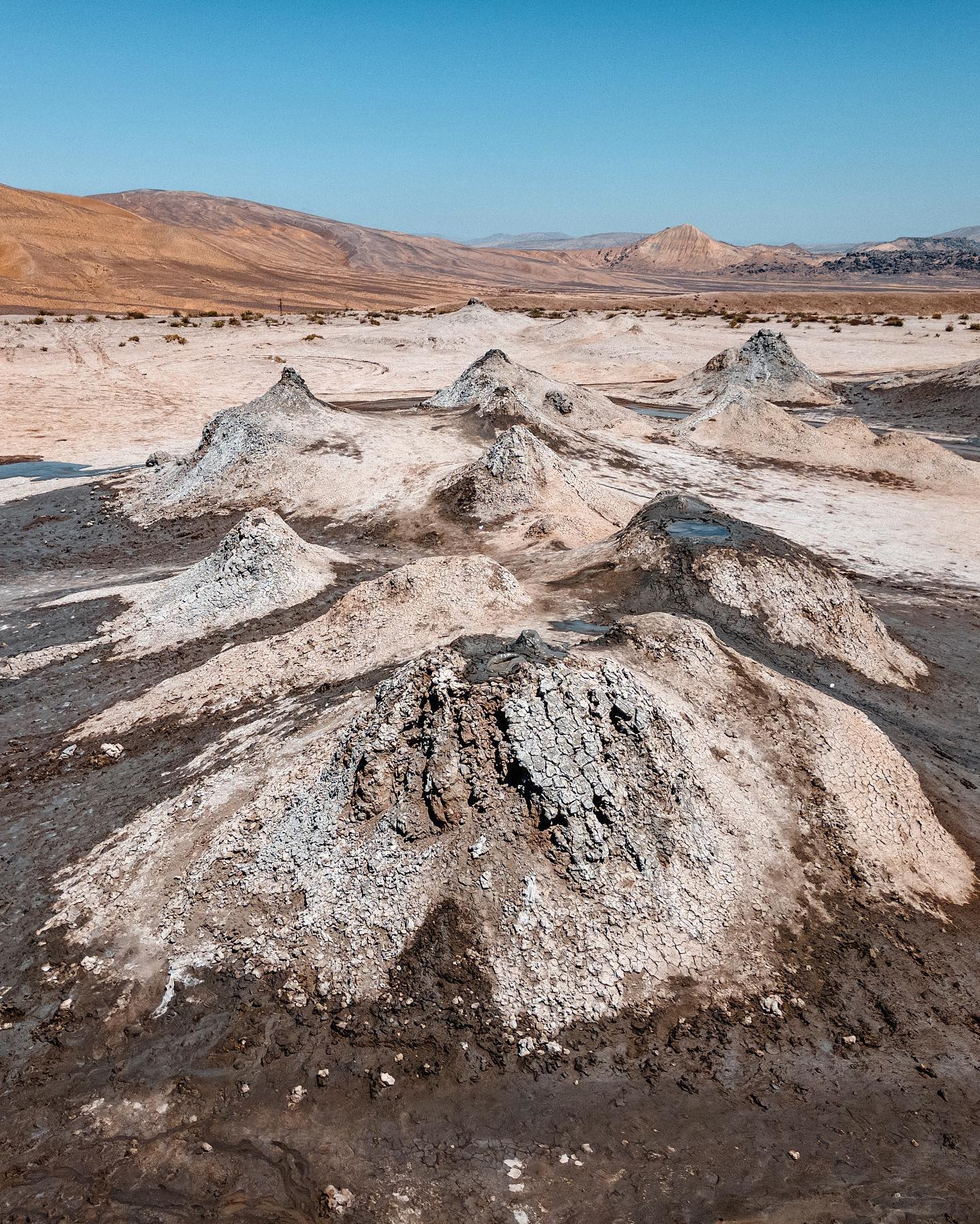 Azerbaijan has the most mud volcanos of any country in the world.  I witnessed this bizarre sight in May on my visit to Gobustan.